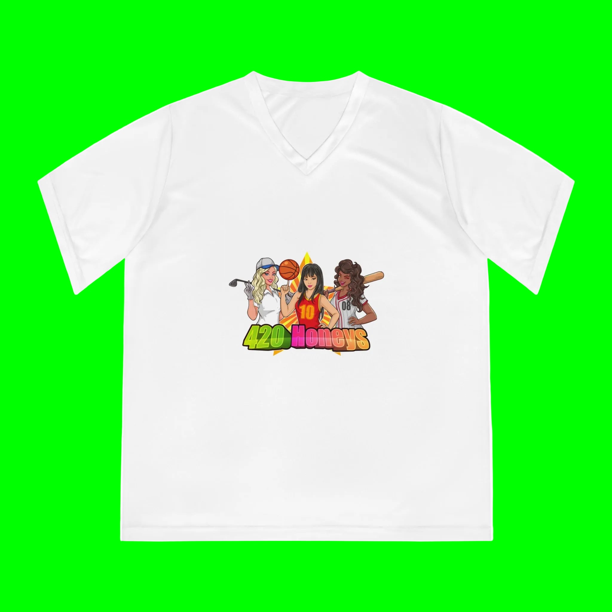 420 Honeys Women's Performance V-Neck T-Shirt
