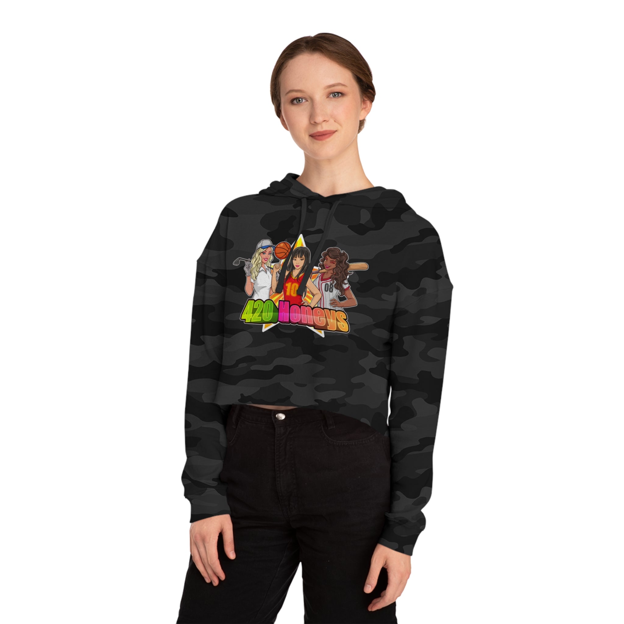 420 Honeys Women’s Cropped Hooded Sweatshirt