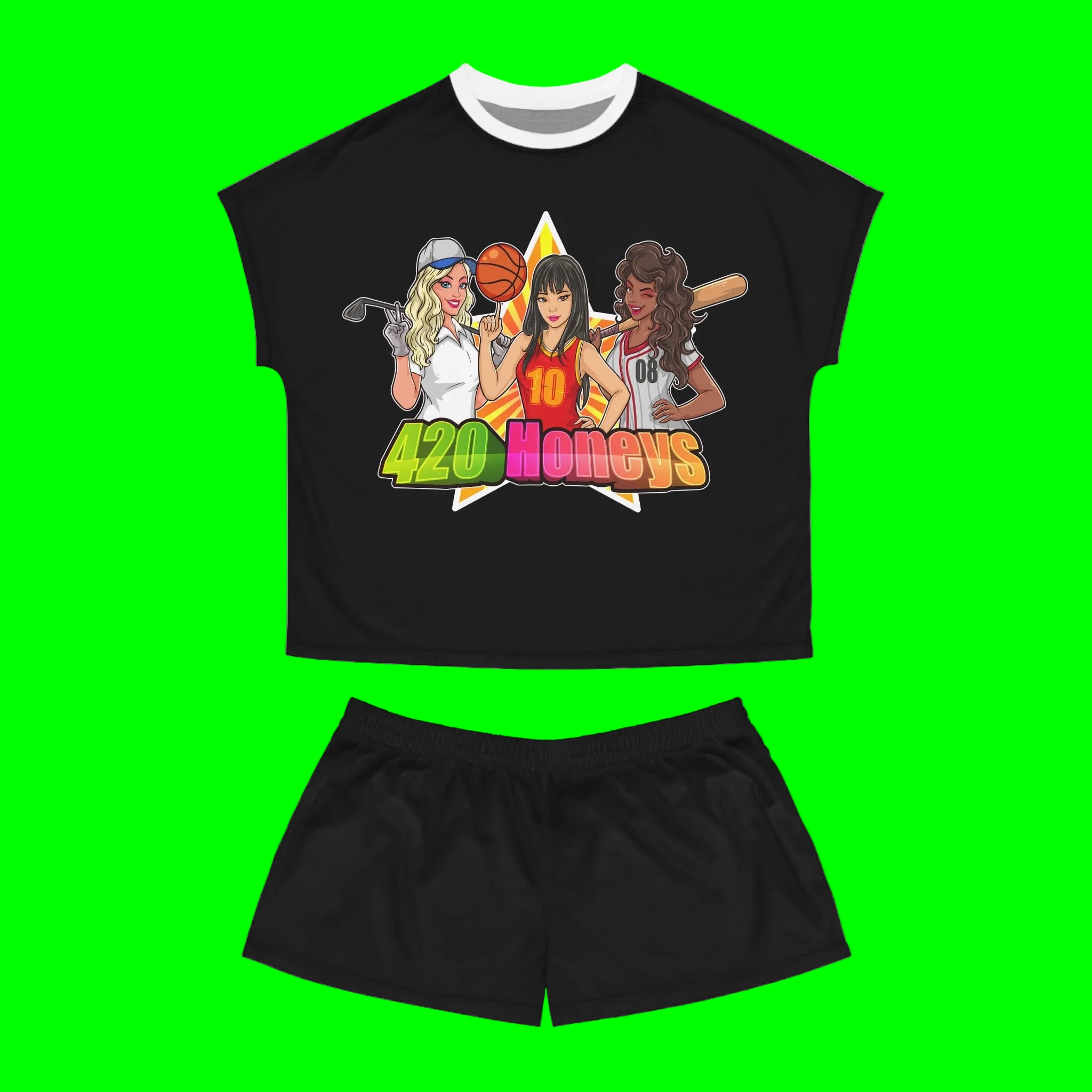 420 Honeys Women's Short Pajama Set (AOP)