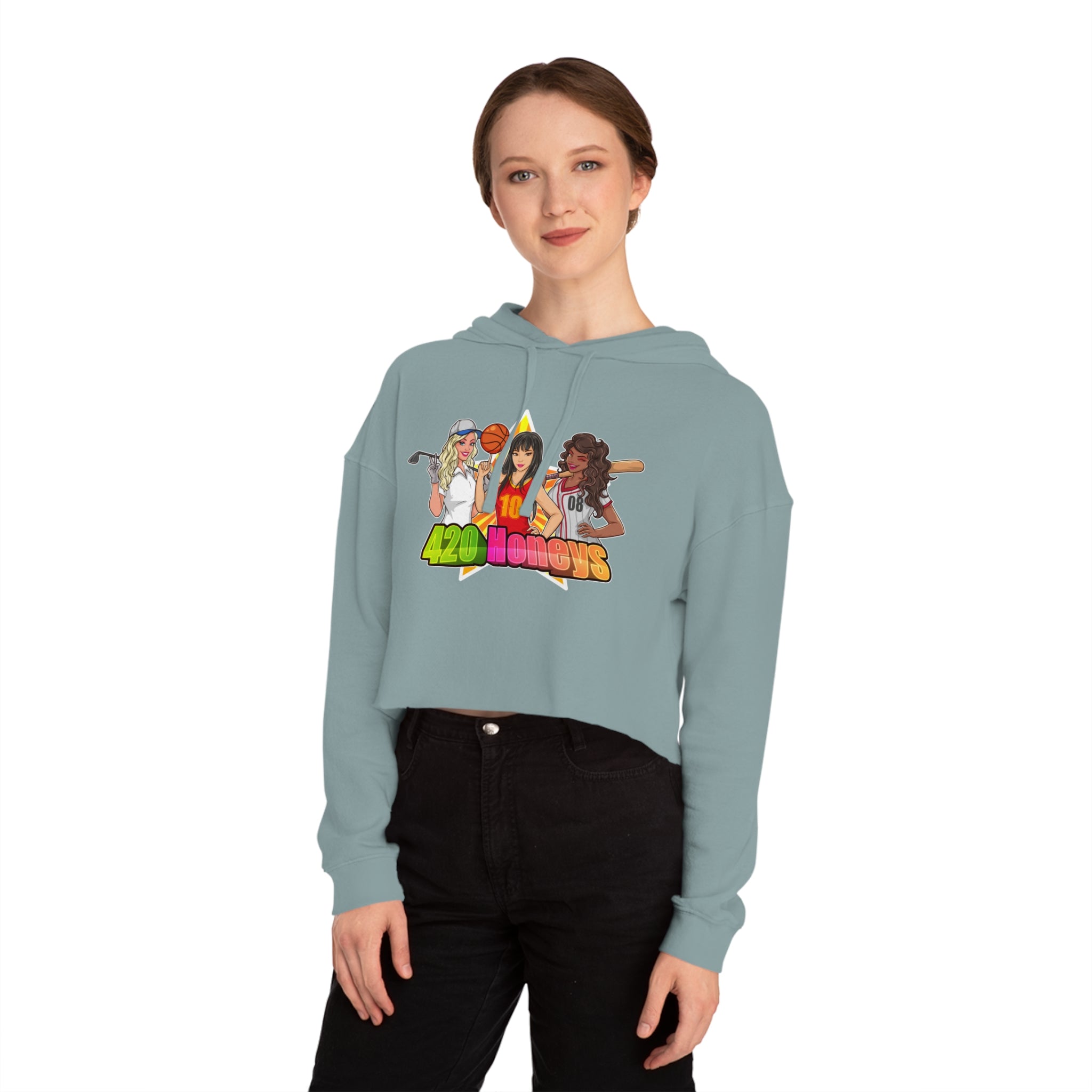 420 Honeys Women’s Cropped Hooded Sweatshirt