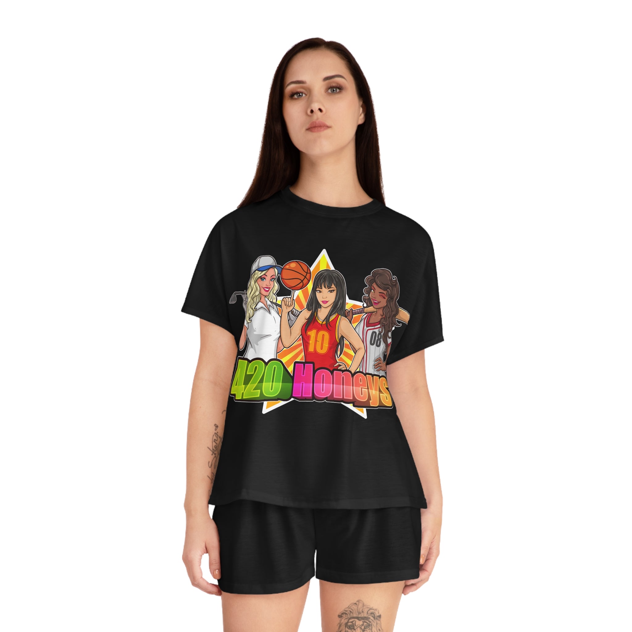 420 Honeys Women's Short Pajama Set (AOP)