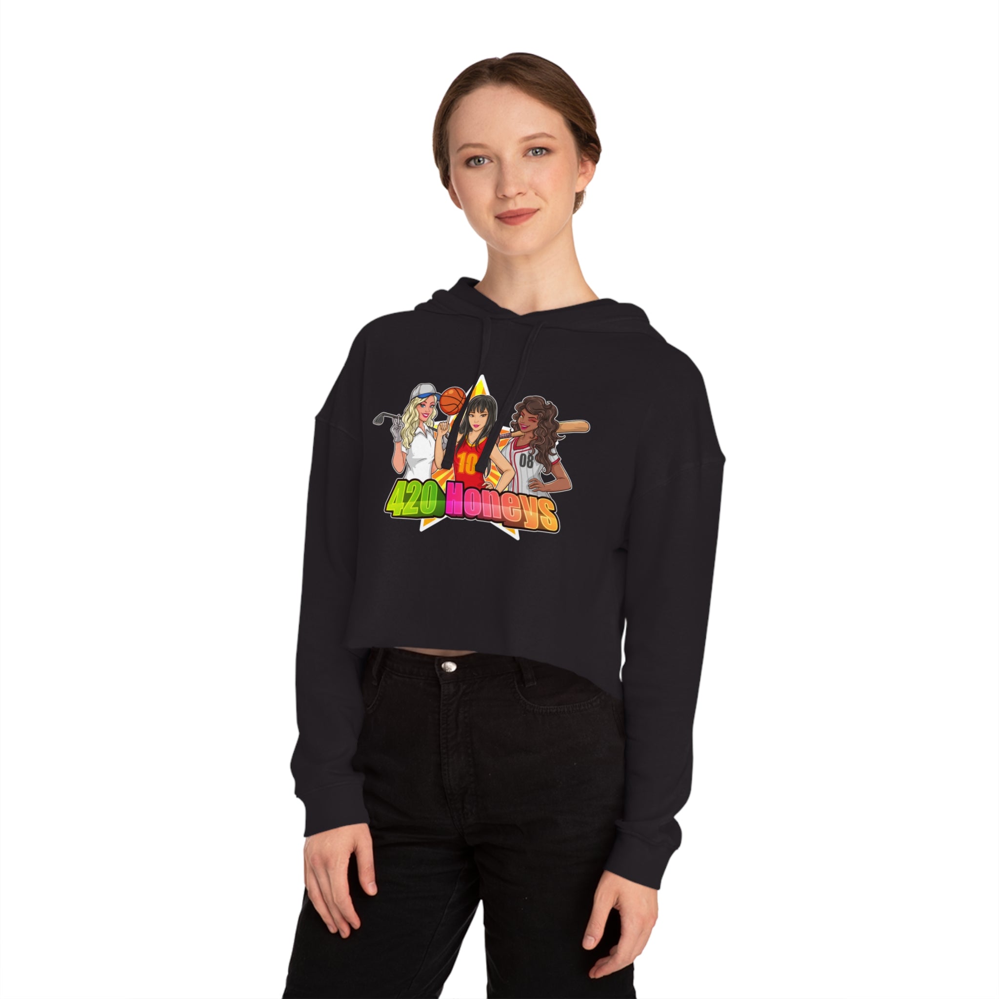 420 Honeys Women’s Cropped Hooded Sweatshirt