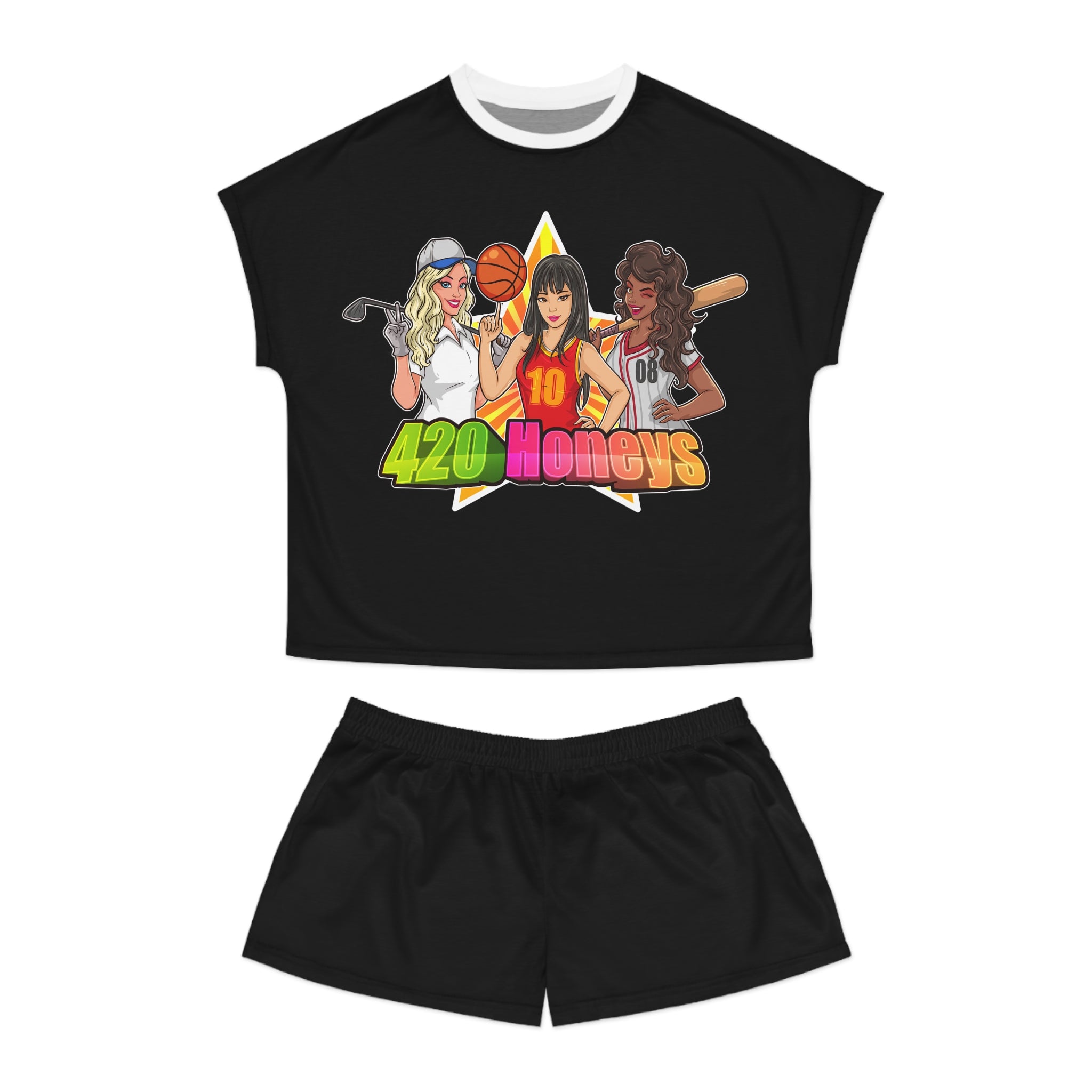 420 Honeys Women's Short Pajama Set (AOP)